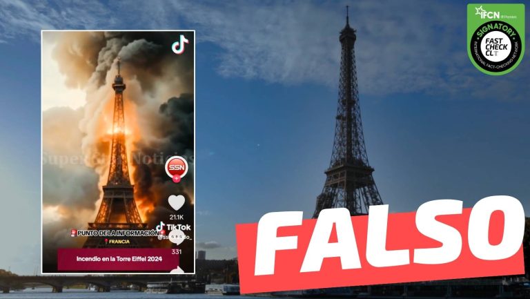 Lee más sobre el artículo (Video) “Incendio en la Torre Eiffel 2024”: #Falso