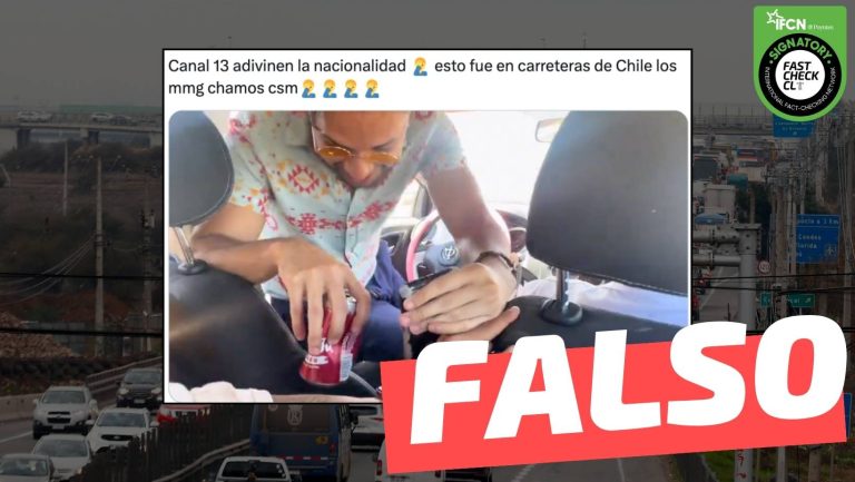 Lee más sobre el artículo (Video) Sujetos cambian de conductor en auto en movimiento en una carretera en Chile: #Falso