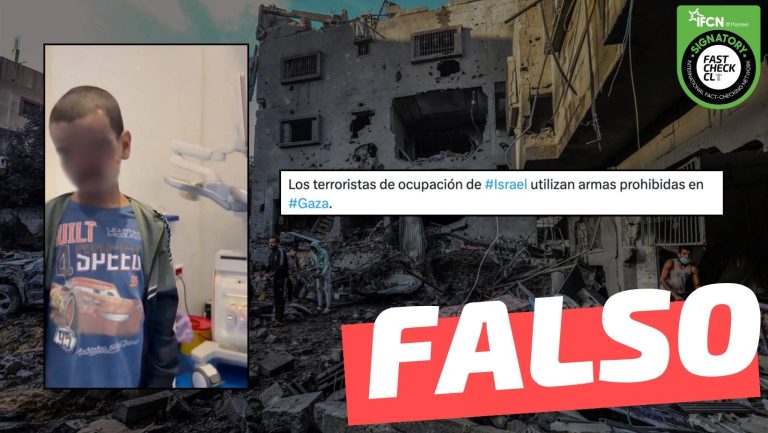 Lee más sobre el artículo (Video) Niño lesionado víctima de “armas prohibidas” en Gaza: #Falso