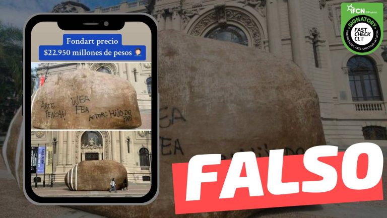 Lee más sobre el artículo La piedra que irrumpe el frontis del MNBA recibió un “Fondart precio $22.950 millones”: #Falso