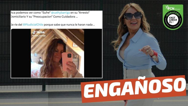 Lee más sobre el artículo (Video) “Acá podemos ver como ‘sufre’ Cathy Barriga en su ‘arresto’ domiciliario”: #Engañoso