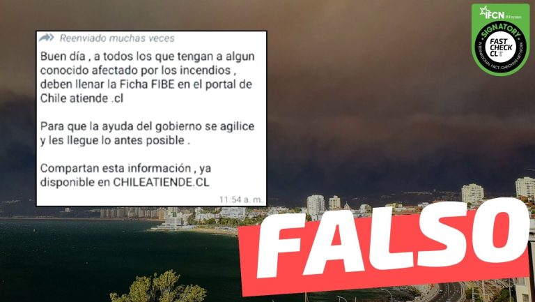 Lee más sobre el artículo Cadena de WhatsApp: “Deben llenar la Ficha FIBE en el portal de Chile Atiende”: #Falso