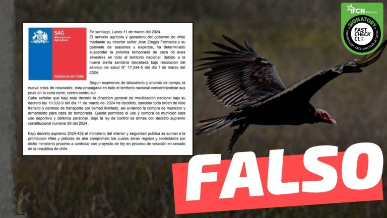 Lee más sobre el artículo El lunes 11 de marzo, el SAG informó la suspensión de la próxima temporada de caza de aves silvestres: #Falso