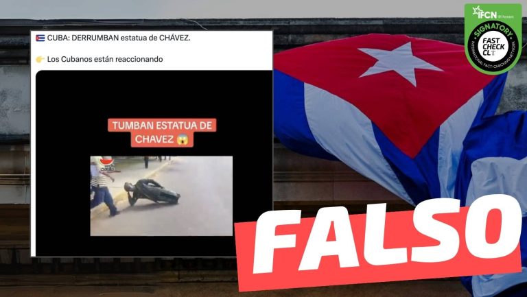 Lee más sobre el artículo (Video) “Cuba: derrumban estatua de Hugo Chávez”: #Falso