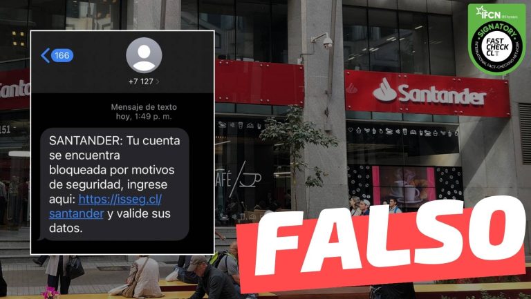 Lee más sobre el artículo (Mensaje de texto) Banco Santander: “Tu cuenta se encuentra bloqueada por motivos de seguridad, ingrese aquí y valide sus datos”: #Falso