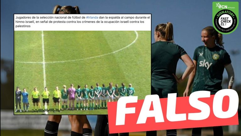 Lee más sobre el artículo (Video) “Las jugadoras de fútbol femenino de Irlanda dieron la espalda durante el himno nacional de Israel”: #Falso