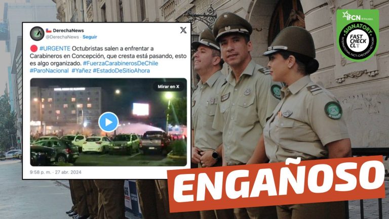 Lee más sobre el artículo (Video) “Octubristas salen a enfrentar a Carabineros en Concepción”: #Engañoso