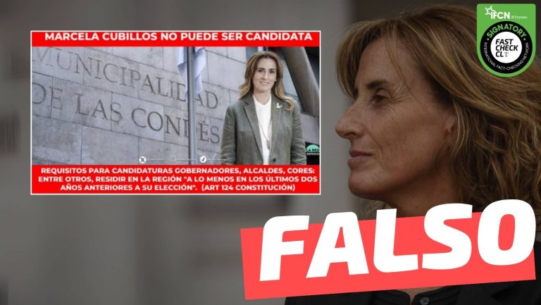 Lee más sobre el artículo “Marcela Cubillos no puede postular a ser candidata a alcaldesa de Las Condes”: #Falso