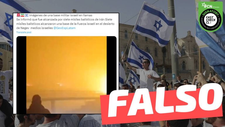 Lee más sobre el artículo (Video) “Imágenes de una base militar israelí en llamas”: #Falso