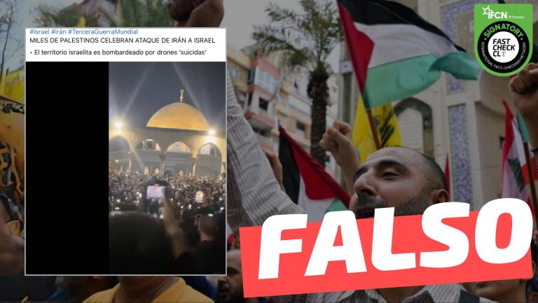 Lee más sobre el artículo (Video) “Miles de palestinos celebran ataque de Irán a Israel”: #Falso