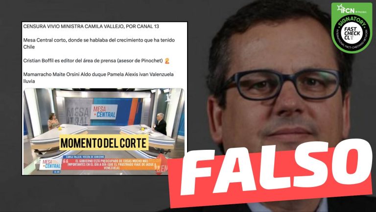 Lee más sobre el artículo (Video) Canal 13 “censura” a la ministra Camila Vallejo: #Falso