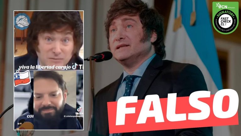 Lee más sobre el artículo (Video) “Presidente de Argentina Javier Milei desafía a un debate al presidente de Chile”: #Falso