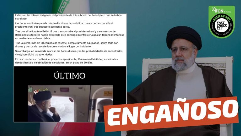 Lee más sobre el artículo “Estas son las últimas imágenes del presidente de Irán a bordo del helicóptero que se habría estrellado”: #Engañoso