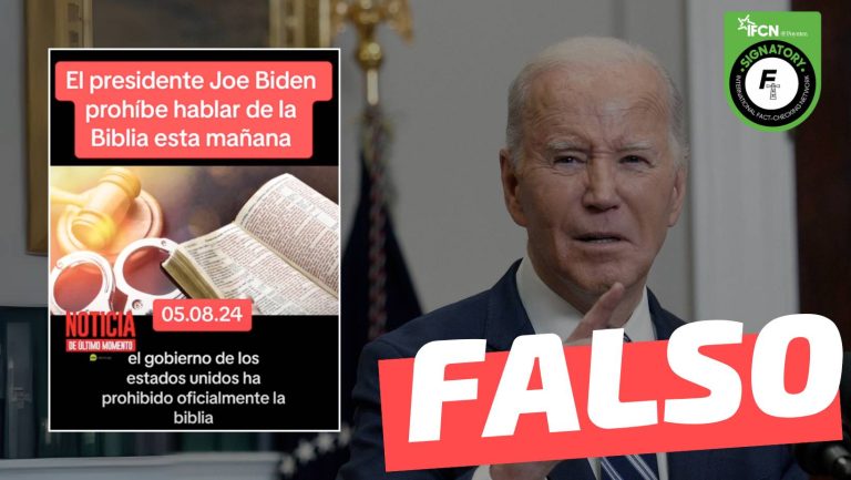 Lee más sobre el artículo “El presidente Joe Biden prohíbe hablar de la Biblia”: #Falso