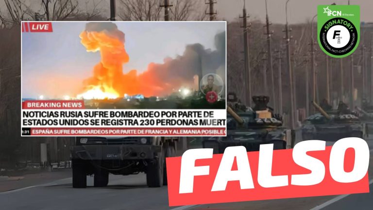 Lee más sobre el artículo (Imagen) “Rusia sufre bombardeo por parte de Estados Unidos, se registran 230 personas muertas”: #Falso
