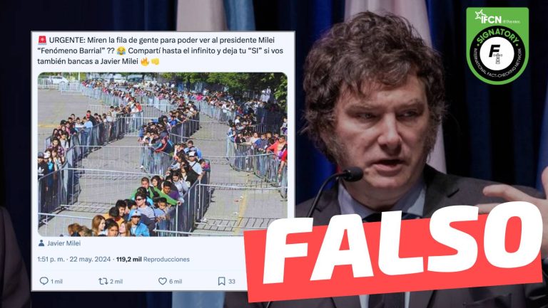 Lee más sobre el artículo (Imagen) “Miren la fila de gente para poder ver al presidente Milei”: #Falso