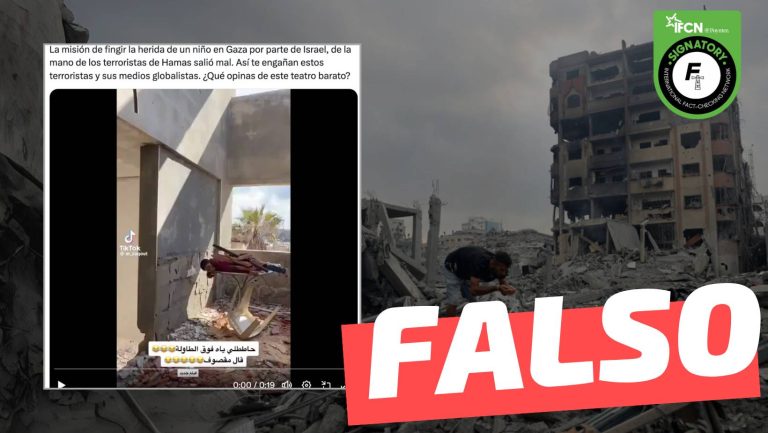 Lee más sobre el artículo (Video) Este niño finge ser herido por un ataque de Israel en Gaza: #Falso