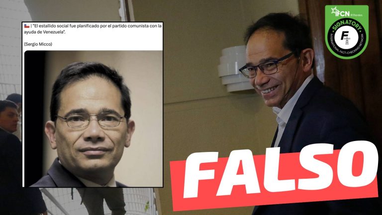 Lee más sobre el artículo Sergio Micco dijo: “El estallido social fue planificado por el partido comunista con la ayuda de Venezuela”: #Falso