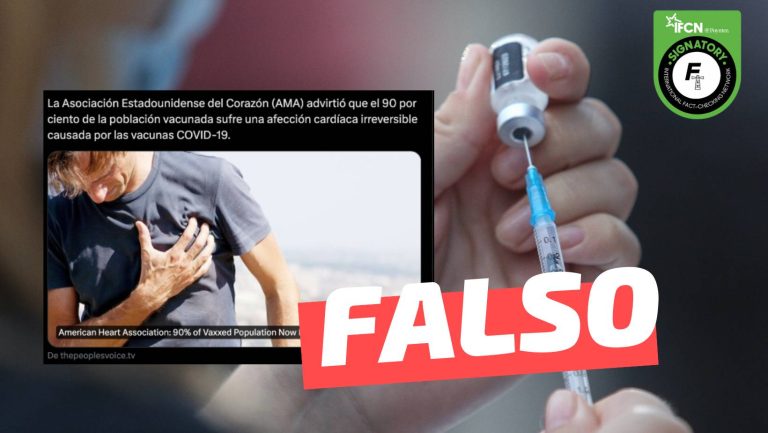 Lee más sobre el artículo La Asociación Estadounidense del Corazón aseguró que el 90% de la población vacunada por covid-19 sufre una afección cardíaca irreversible: #Falso