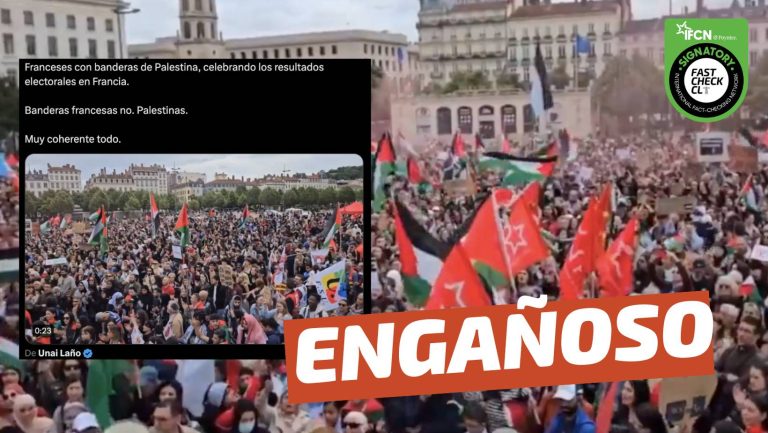 Lee más sobre el artículo (Video) “Franceses con banderas de Palestina, celebrando los resultados electorales en Francia”: #Engañoso