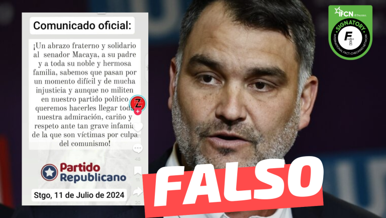 Lee más sobre el artículo (Imagen) Comunicado oficial Republicanos: “Un abrazo fraterno y solidario al senador Macaya, a su padre y a toda su noble y hermosa familia”: #Falso