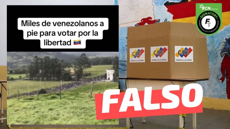 Lee más sobre el artículo (Video) “Miles de venezolanos a pie para votar por la libertad”: #Falso