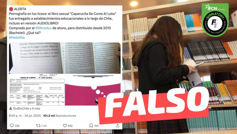 Lee más sobre el artículo “El libro sexual ‘Caperucita se come al lobo’ fue entregado a colegios a lo largo de Chile, incluso en versión audiolibro. Comprado por el Mineduc de ahora”: #Falso