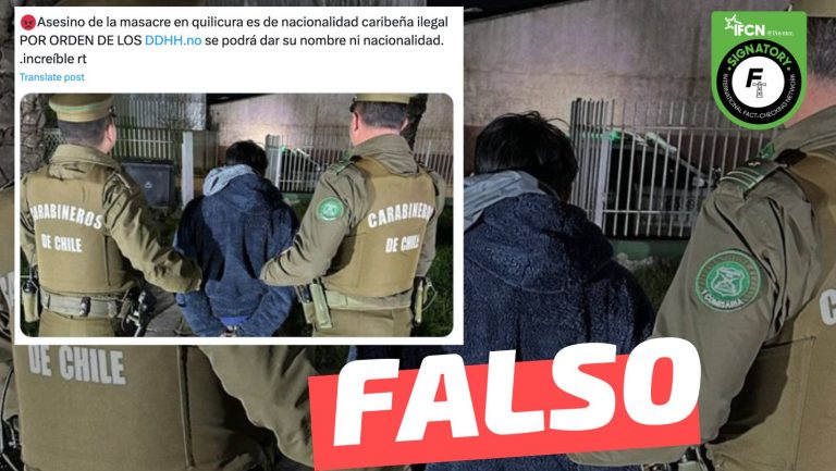 Lee más sobre el artículo “Asesino de la ‘masacre en Quilicura’ es de nacionalidad caribeña ilegal”: #Falso