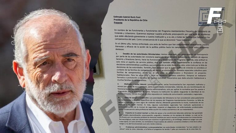 Lee más sobre el artículo Carta al Presidente en los pasillos del MINVU : trabajadores del Programa Asentamientos Precarios denuncian vulneraciones tras el “Caso Convenios”