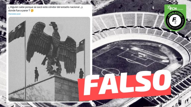 Lee más sobre el artículo (Imagen) Antigua estatua de un cóndor en el Estadio Nacional: #Falso