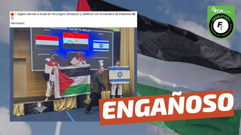 Lee más sobre el artículo (Imagen) “Egipto derrota a Israel en los Juegos Olímpicos y celebran con la bandera de Palestina”: #Engañoso