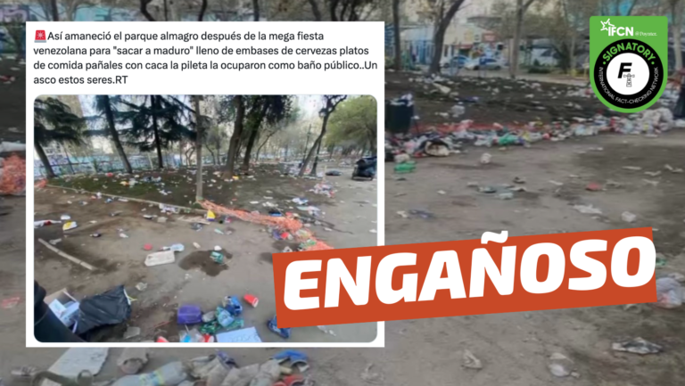 Lee más sobre el artículo (Imagen) “Así amaneció el Parque Almagro después de la mega fiesta venezolana para ‘sacar a Maduro'”: #Engañoso