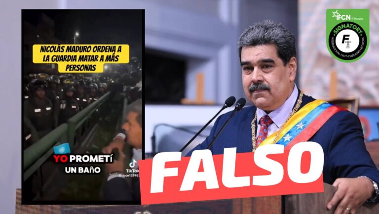 Lee más sobre el artículo (Video) “Nicolás Maduro ordena a la guardia matar a más personas”: #Falso
