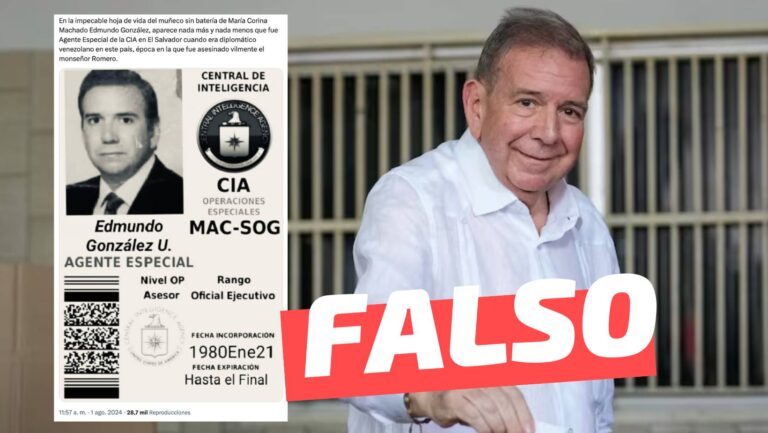 Lee más sobre el artículo (Imagen) El candidato opositor venezolano Edmundo González fue agente de la CIA: #Falso