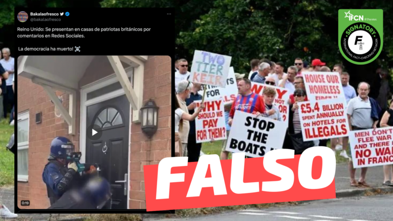 Lee más sobre el artículo (Video) La policía de Inglaterra arresta a británicos por realizar comentarios en redes sociales contra inmigrantes: #Falso