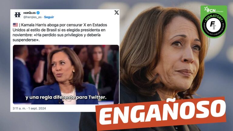 Lee más sobre el artículo (Video) “Kamala Harris aboga por censurar X en Estados Unidos si es elegida presidenta. ‘Ha perdido sus privilegios y debería suspenderse'”: #Engañoso