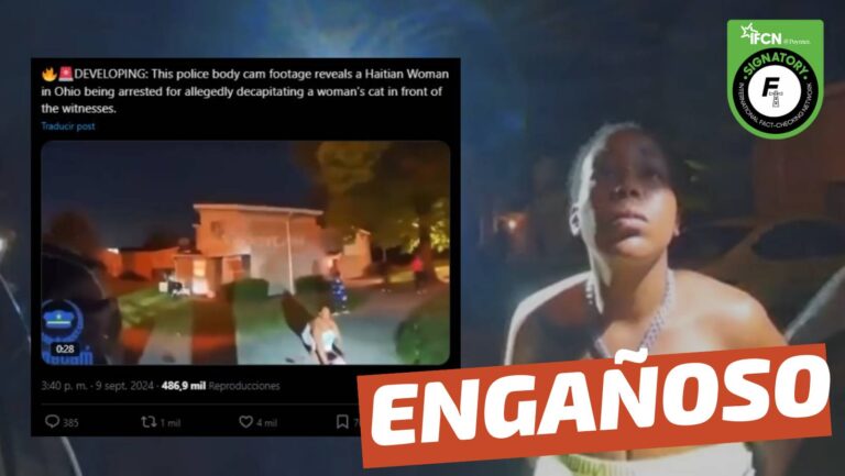 Lee más sobre el artículo (Video) “Inmigrante haitiana en Estados Unidos es arrestada por matar y comerse el gato de su vecino”: #Engañoso