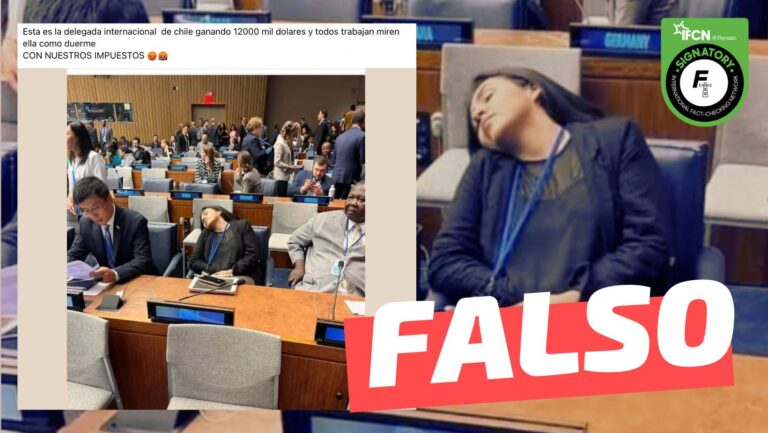 Lee más sobre el artículo (Imagen) La delegada de Chile frente a la ONU duerme en una sesión: #Falso