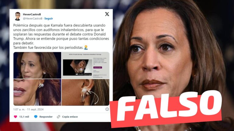 Lee más sobre el artículo (Imagen) Kamala Harris utilizó aretes con audífonos inalámbricos durante el debate: #Falso