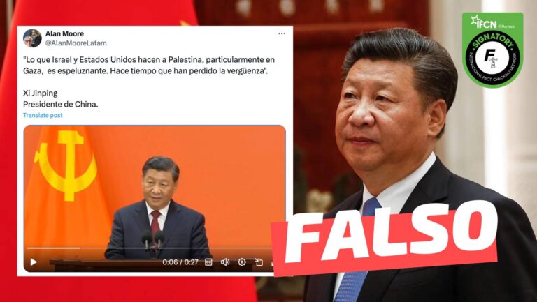 Lee más sobre el artículo (Video) Presidente de China, Xi Jinping dijo: “Lo que Israel y Estados Unidos hacen a Palestina, particularmente en Gaza, es espeluznante. Hace tiempo que han perdido la vergüenza”: #Falso