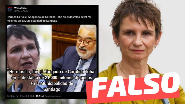 Lee más sobre el artículo “Hermosilla fue abogado de Carolina Tohá en el desfalco de los 21 mil millones de la Municipalidad de Santiago”: #Falso