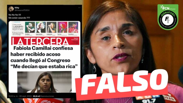 Lee más sobre el artículo “Fabiola Campillai confiesa haber recibido acoso cuando llegó al Congreso”: #Falso