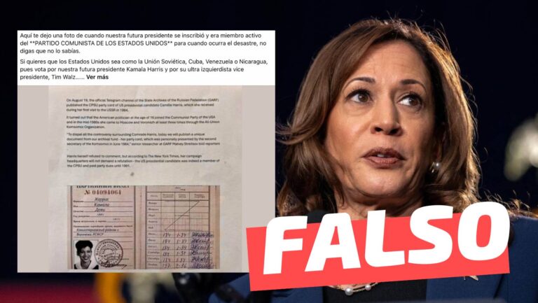 Lee más sobre el artículo (Imagen) Kamala Harris estuvo inscrita en el Partido Comunista de Estados Unidos: #Falso