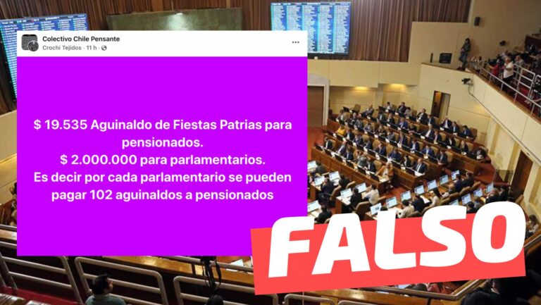 Lee más sobre el artículo Parlamentarios reciben $2.000.000 de aguinaldo por Fiestas Patrias: #Falso
