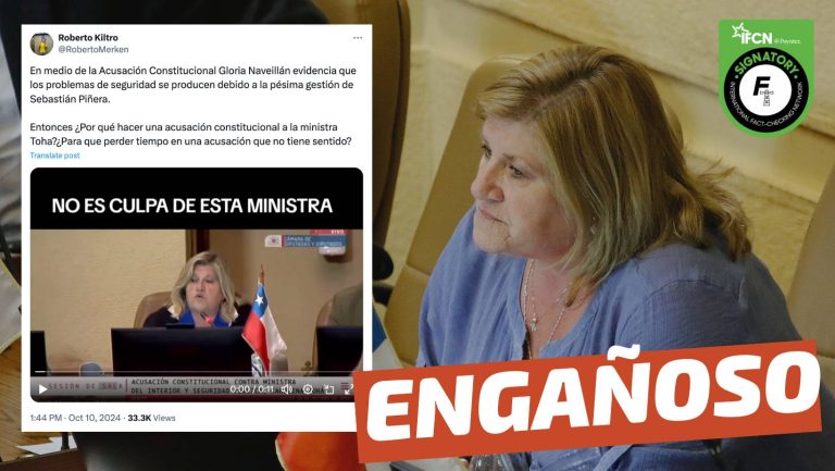 Lee más sobre el artículo “En medio de la Acusación Constitucional Gloria Naveillán evidencia que los problemas de seguridad se producen debido a la pésima gestión de Sebastián Piñera”: #Engañoso