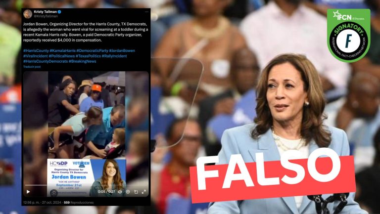 Lee más sobre el artículo Jordan Bowen, organizadora del Partido Demócrata, le grita a una niña en mitin de Kamala Harris: #Falso
