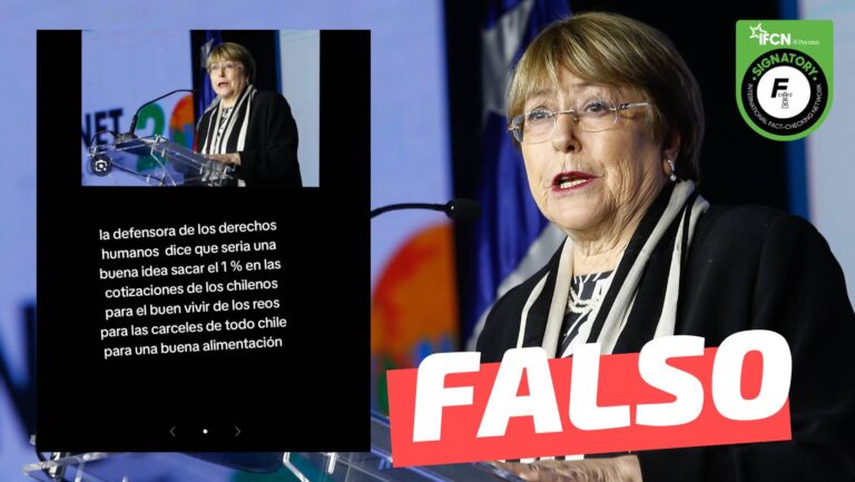 Lee más sobre el artículo “Bachelet dice que sería una buena idea sacar el 1% en las cotizaciones de los chilenos para el buen vivir de los reos”: #Falso