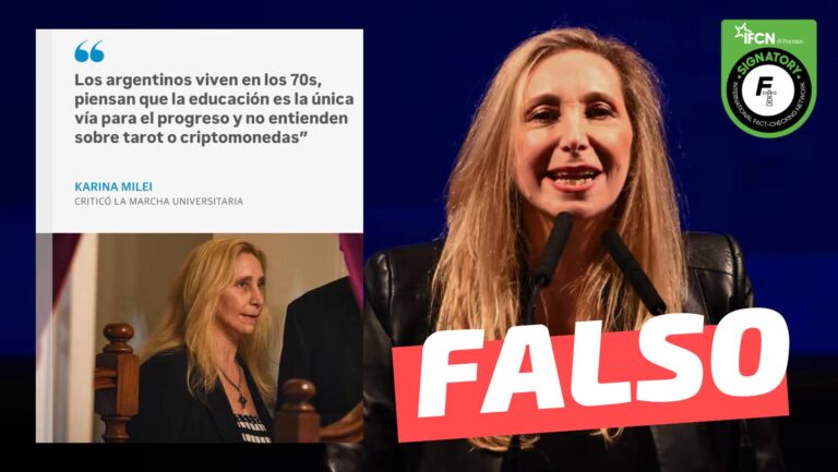 Lee más sobre el artículo Karina Milei: “Piensan que la educación es la única vía para el progreso y no entienden sobre tarot o criptomonedas”: #Falso