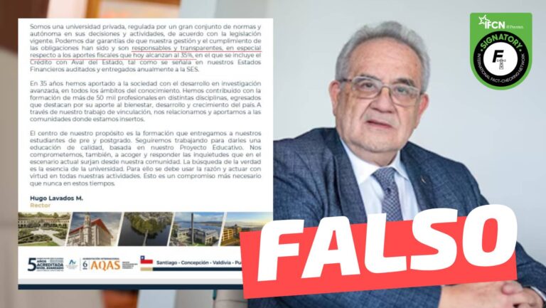 Lee más sobre el artículo Rector de la Universidad San Sebastián, Hugo Lavados: “Aportes fiscales (a la universidad) hoy alcanzan el 35%”: #Falso