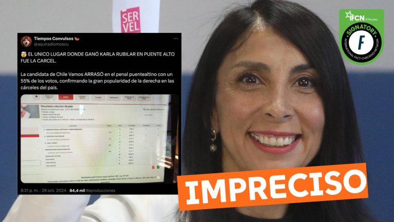 Lee más sobre el artículo “El único lugar donde ganó Karla Rubilar en Puente Alto fue la cárcel”: #Impreciso